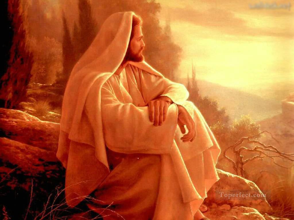 Jésus surveille Jésus Religieuse Christianisme Peintures à l'huile